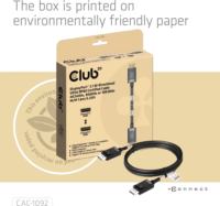 Club 3D CAC-1092 Displayport 2.1 apa - Displayport 2.1 apa Kábel 1.6m - Fekete