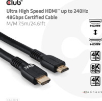 Club 3D HDMI 2.1 apa - HDMI 2.1 apa Kábel 7.5m - Fekete