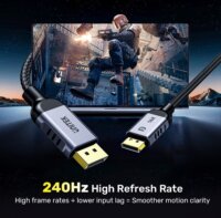 Unitek DisplayPort 2.1 apa - DisplayPort 2.1 apa Kábel 1.5m - Fekete