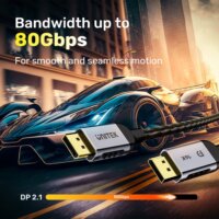 Unitek DisplayPort 2.1 apa - DisplayPort 2.1 apa Kábel 1.5m - Fekete