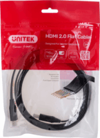 Unitek Lapos HDMI 2.0 apa - HDMI 2.0 apa Kábel 2m - Fekete