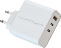LC-Power USB-A / 2x USB-C Hálózati Gyorstöltő Adapter 65W - Fehér