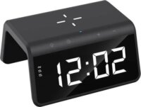 Havit W320 6 az 1-ben Vezeték nélküli Töltő + Digitális óra 10W - Fekete
