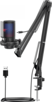 Havit GK50 Pro RGB Streamer/Gamer Asztali Kardioid Mikrofon + Tartókar - Fekete