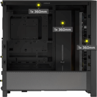 Corsair Frame 4000D RS ARGB Midi Torony Számítógépház + 3db 120mm ARGB ventilátor - Fekete