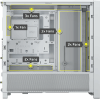 Corsair Frame 4000D Midi Torony Számítógépház - Fehér