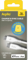 Aqiila CS21 USB-C apa - Lightning apa 2.0 Adat és töltő kábel 1m - Fehér