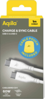 Aqiila CS11USB-C apa - USB-C apa 2.0 Adat és töltő kábel 1m - Fehér