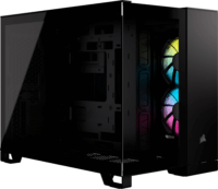 Corsair iCUE Link 2500X RGB Mini Torony Számítógépház + 2db 120mm RGB ventilátor - Fekete