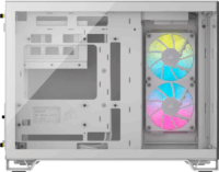Corsiar iCUE Link 2500X RGB Mini Torony Számítógépház + 2db 120mm RGB ventilátor - Fehér
