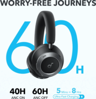 Anker A3062G11 Soundcore Space One Pro Összecsukható Bluetooth Fejhallgató Headset - Fekete