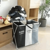 Iris 2466 3 rekeszes összecsukható szennyestartó 130l - Szürke/Fehér/Fekete