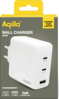 Aqiila Chargebird W4 USB-A / 2x USB-C Hálózati Gyorstöltő Adapter 120W - Fekete