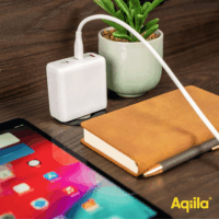 Aqiila Chargebird W4 USB-A / 2x USB-C Hálózati Gyorstöltő Adapter 120W - Fekete