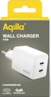 Aqiila Chargebird W2 2x USB-C Hálózati Gyorstöltő Adapter 45W - Fehér