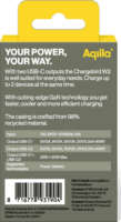 Aqiila Chargebird W2 2x USB-C Hálózati Gyorstöltő Adapter 45W - Fehér