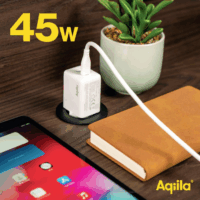 Aqiila Chargebird W2 2x USB-C Hálózati Gyorstöltő Adapter 45W - Fehér