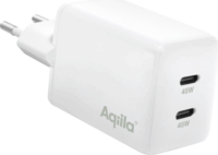 Aqiila Chargebird W2 2x USB-C Hálózati Gyorstöltő Adapter 45W - Fehér