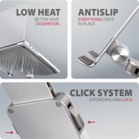 Axagon STND-LR ALU Forgatható Aluminium 10" - 16" Laptop Asztali állvány - Ezüst