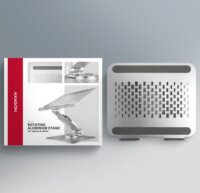 Axagon STND-LR ALU Forgatható Aluminium 10" - 16" Laptop Asztali állvány - Ezüst