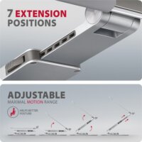 Axagon STND-LR ALU Forgatható Aluminium 10" - 16" Laptop Asztali állvány - Ezüst