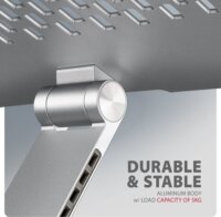 Axagon STND-LR ALU Forgatható Aluminium 10" - 16" Laptop Asztali állvány - Ezüst