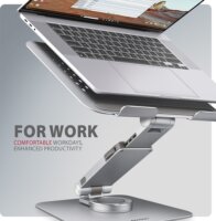 Axagon STND-LR ALU Forgatható Aluminium 10" - 16" Laptop Asztali állvány - Ezüst