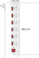 Hama 00223159 220V Hálózati elosztó 6 aljzatos 1.4m - Fehér