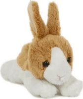 Élethű fekvő hűsvéti nyuszi plüssfigura 13 cm - Barna/Fehér