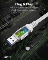 Goobay USB-A 3.0 apa - RJ45 Hálózati Kábel 10m - Fehér