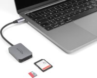 Delock 91009 USB Type-C kártyaolvasó alumínium házban SD vagy Micro SD memória kártyákhoz