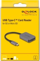 Delock 91009 USB Type-C kártyaolvasó alumínium házban SD vagy Micro SD memória kártyákhoz