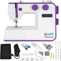Lucznik Teresa Háztartási Varrógép Bőrönddel - Fehér / Lila