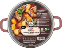 Blaumann BL-4078 Cerastone Fazék Üveg fedővel Ø 22cm 3.2L - Bronz