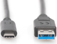 Digitus USB-A apa - USB-C apa Adat- és töltőkábel 1m - Fekete