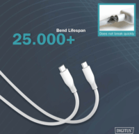 Digitus USB-C apa - USB-C apa Adat- és töltőkábel 2m - Fehér