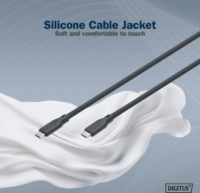 Digitus USB-C apa - USB-C 4.0 apa Adat- és töltőkábel 1m - Fekete