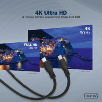 Digitus USB-C apa - USB-C 3.2 apa Adat- és töltőkábel 2m - Fekete