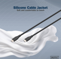 Digitus USB-C apa - USB-C apa Adat- és töltőkábel 0.5m - Fekete