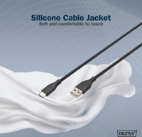 Digitus USB-A apa - USB-C apa Adat- és töltőkábel 0.5m - Fekete