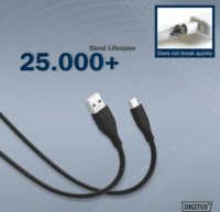 Digitus USB-A apa - USB-C apa Adat- és töltőkábel 0.5m - Fekete