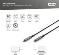 Digitus USB-C apa - USB-C 3.1 apa Adat- és töltőkábel 10m - Fekete