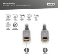 Digitus USB-C apa - USB-C 3.1 apa Adat- és töltőkábel 10m - Fekete