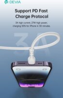 Devia USB-C apa - Lightning apa Adat- és töltőkábel 1m - Fehér