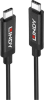 Lindy 43348 USB-C apa - USB-C apa 3.1 60W Adat és töltőkábel 3m - Fekete