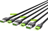 Green Cell KABGCSET03 USB-A apa - USB-C apa Adat- és töltőkábel 2m - Fekete (3db / csomag)