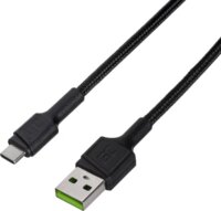 Green Cell KABGC25 USB-A apa - USB-C apa Adat- és töltőkábel 0.3m - Fekete