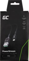 Green Cell KABGC23 USB-A apa - MicroUSB apa Adat- és töltőkábel 0.3m - Fekete