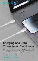 Devia USB-C apa - Lightning apa Adat- és töltőkábel 1m - Fehér