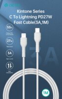 Devia USB-C apa - Lightning apa Adat- és töltőkábel 1m - Fehér